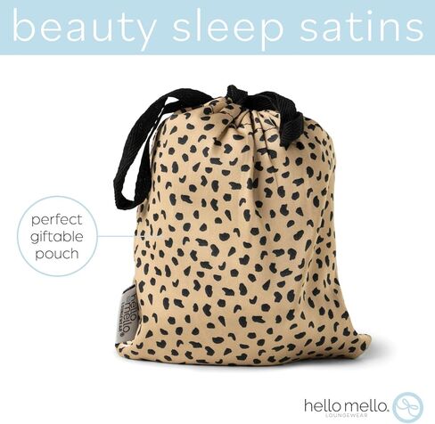 قميص بيجامة بأزرار سفلية للنوم من Hello Mello Beauty وبنطلون بيجامة للنساء - Ooh La Leopard، مقاس صغير/متوسط in Kuwait