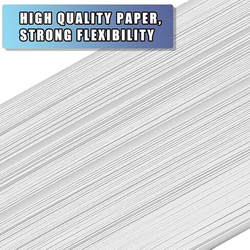 Zorfeter White Quilling Paper Strips, 120 Strips, 3mm Width, 21 Inch Length in Kuwait