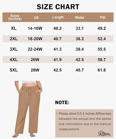 RITERA Plus Size Pants for Women Soft Lounge Joggers Sweatpants Casual Loose Comfy Pajama Drawstring Pant with Pockets XL-5XL in Kuwait