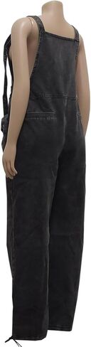 Lachmose Womens Overalls Denim Loose Fit Wide Leg Bib Baggy Jeans Jumpsuit Comfy in Kuwait