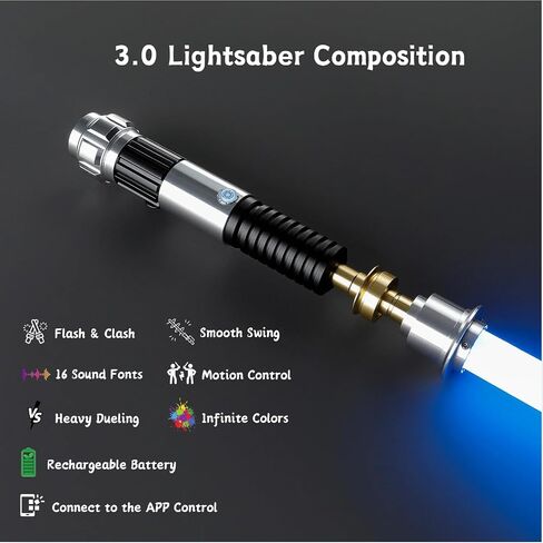 RGB 3.0 FX Light Sabers for Adults Star Wars, Motion Control and Smooth Swing, 16 Sound Fonts Light Saber and Infinite Color Changing, Lightsabers for Adults for Halloween Cosplay Props in Saudi Arabia