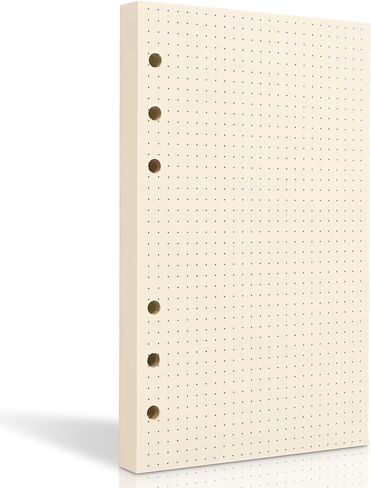 A6 Dot Grid Paper, 6 Hole Punched,A6 Dotted Refill Paper for Filofax Planner/Binders/Organizer, 6.7x4.2 Inch,80 Sheets,Beige,100GSM (1) in Saudi Arabia
