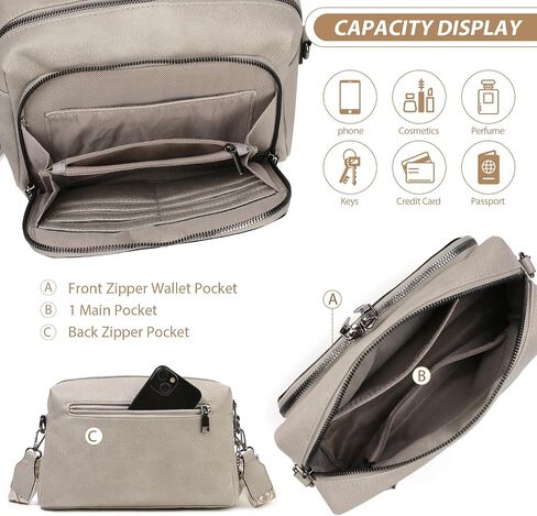Womens Crossbody Purses,Vegan Leather Medium Cross Body Purses Bag for women,Crossbody Messenger Bag Built in Wallet in Saudi Arabia