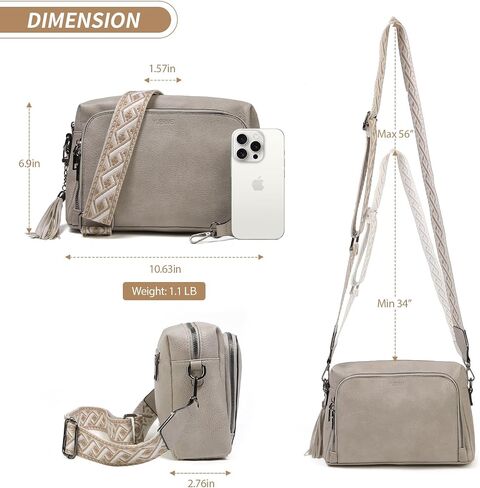 Womens Crossbody Purses,Vegan Leather Medium Cross Body Purses Bag for women,Crossbody Messenger Bag Built in Wallet in Saudi Arabia