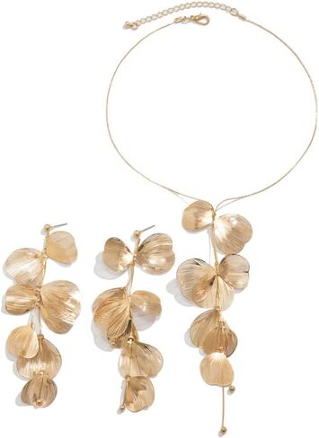 Xerling Bohemian Long Tassel Y Necklaces Ginkgo Leaf Design Necklaces Boho Long Necklace for Women Girls with Earrings in Saudi Arabia