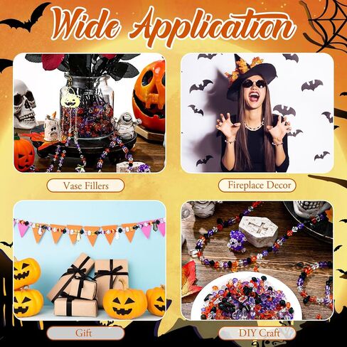 2880 Pcs Halloween Beads Bulk, Halloween Crystal Beads for Bracelets Necklace Jewelry Making, Small Faceted Acrylic Beads for Halloween DIY Crafts Ornament Decoration, Halloween Colors in Saudi Arabia