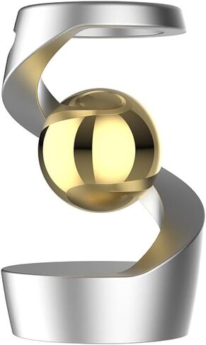 Generic Aerospace Aluminum Adult Fidget Spinner: Optical Illusion Desk Toy, Gravity-Defying Metallic Shape, Stainless Steel Sphere, Stress Relief Kinetic Sculpture (Silver Silver) in Saudi Arabia
