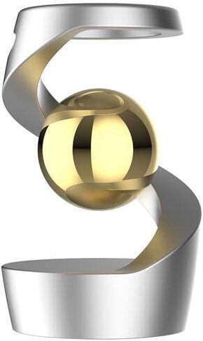 Generic Aerospace Aluminum Adult Fidget Spinner: Optical Illusion Desk Toy, Gravity-Defying Metallic Shape, Stainless Steel Sphere, Stress Relief Kinetic Sculpture (Silver Silver) in Saudi Arabia