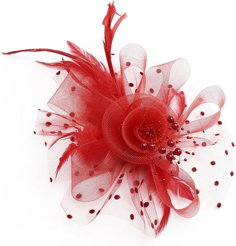 Tea Party Hats for Women Flower Mesh Ribbons Feathers Clip Kentucky Derby Headdress Headband Hair Clip for Wedding in Saudi Arabia