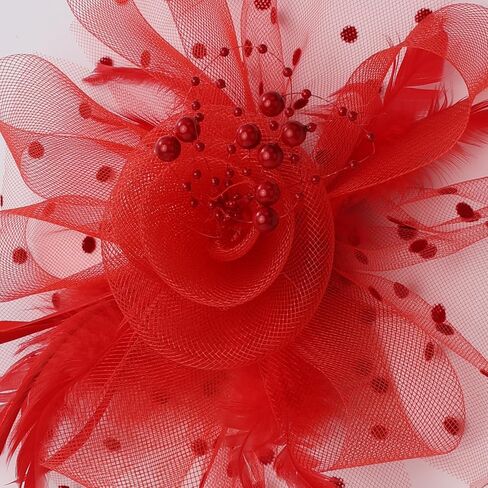 Tea Party Hats for Women Flower Mesh Ribbons Feathers Clip Kentucky Derby Headdress Headband Hair Clip for Wedding in Saudi Arabia