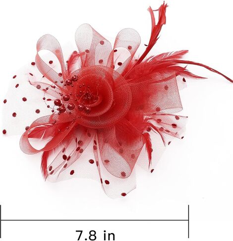 Tea Party Hats for Women Flower Mesh Ribbons Feathers Clip Kentucky Derby Headdress Headband Hair Clip for Wedding in Saudi Arabia