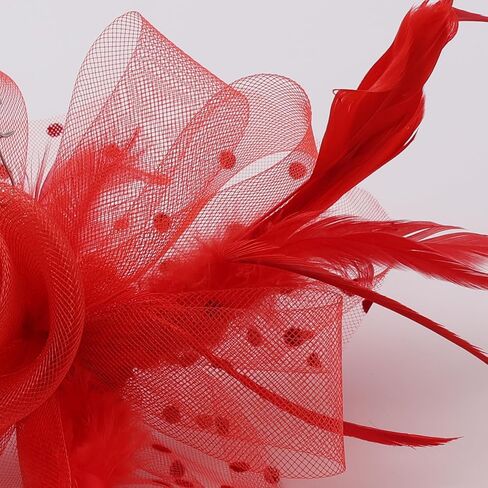 Tea Party Hats for Women Flower Mesh Ribbons Feathers Clip Kentucky Derby Headdress Headband Hair Clip for Wedding in Saudi Arabia