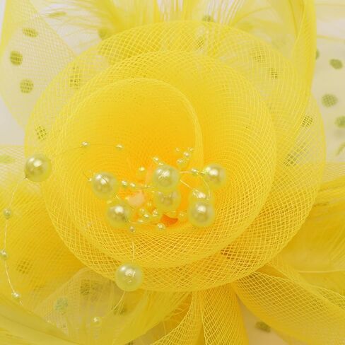 Tea Party Hats for Women Flower Mesh Ribbons Feathers Clip Kentucky Derby Headdress Headband Hair Clip for Wedding in Saudi Arabia