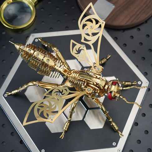 3D Metal Puzzles for Adults: The Northern Giant Hornet Metal Model Kits, 3D Metal Puzzle Mechanical Wasp Building Blocks, Difficult DIY for Assembly, Birthday Gifts for Men in Kuwait