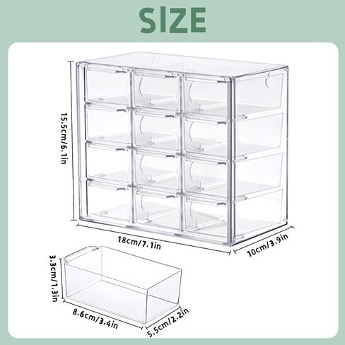 Storage Case for 12 Model Car 1/64 Scale Toy Model Cars Display Case Organizer Container Box with 12 Drawers Compartments Portable Transparent Carrying Holder Fit for 1:64 Scale Vehicles (Box Only) in Kuwait