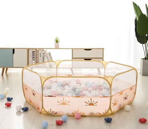 Trendplay Pop Up Ball Pit - مثالية للأطفال الصغار والأطفال والحيوانات الأليفة والأطفال للاستمتاع بها في المنزل أو المدرسة أو أثناء التنقل! مصنوع من البوليستر الناعم من أجل المتانة والسلامة، نمط الشمس in Kuwait
