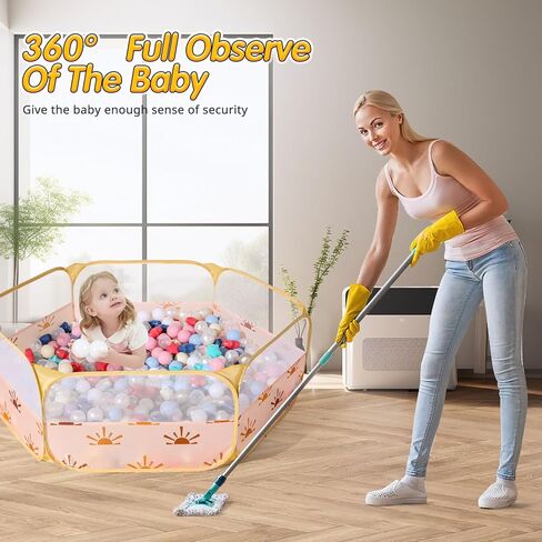 Trendplay Pop Up Ball Pit - مثالية للأطفال الصغار والأطفال والحيوانات الأليفة والأطفال للاستمتاع بها في المنزل أو المدرسة أو أثناء التنقل! مصنوع من البوليستر الناعم من أجل المتانة والسلامة، نمط الشمس in Kuwait