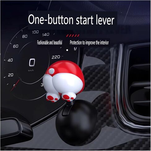 Car Starter Button Cover Ball Rocker Car Engine Start Stop Lever Automotive One-Touch Start Joystick Decorative Kit (Orange) in Saudi Arabia