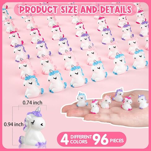 48Pcs Mini Resin Unicorn, Miniature Unicorn Figurines, Mini Resin Animals to Hide for Garden Landscape Aquarium Dollhouse Birthday Party Room Crafts Decor in Saudi Arabia
