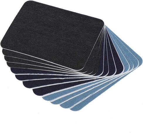 Iron on Patches, 12Pcs Back Adhesive Denim Patches Iron On Patches Denim Repair Kit for Clothes Jacket Dungarees Elbow Knee SleeveIron-on Transfers in Saudi Arabia