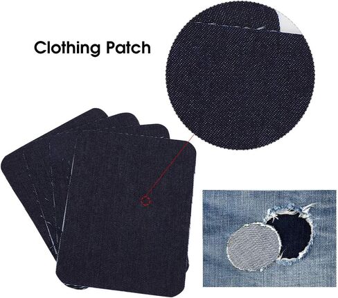 Iron on Patches, 12Pcs Back Adhesive Denim Patches Iron On Patches Denim Repair Kit for Clothes Jacket Dungarees Elbow Knee SleeveIron-on Transfers in Saudi Arabia