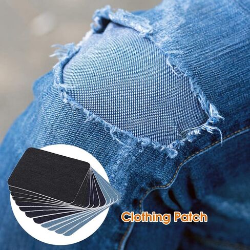 Iron on Patches, 12Pcs Back Adhesive Denim Patches Iron On Patches Denim Repair Kit for Clothes Jacket Dungarees Elbow Knee SleeveIron-on Transfers in Saudi Arabia