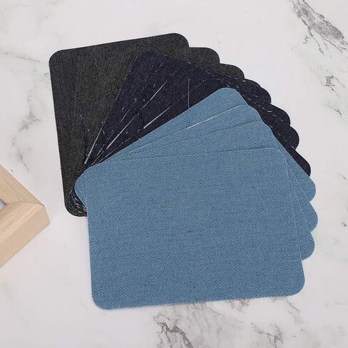 Iron on Patches, 12Pcs Back Adhesive Denim Patches Iron On Patches Denim Repair Kit for Clothes Jacket Dungarees Elbow Knee SleeveIron-on Transfers in Saudi Arabia