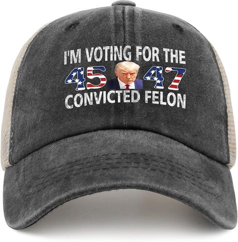 Generic I'm Voting for The Convicted Felon Funny Pro Trump 2024-1 Hats for Women Baseball Cap Low Profile, Allblack in Saudi Arabia