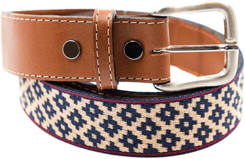 Interchangeable Handmade Woven Polo Belt - Guarda Pampas Design, Crafted from Full Grain Leather in Kuwait