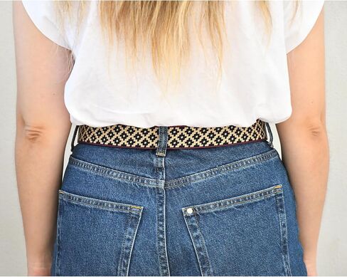 Interchangeable Handmade Woven Polo Belt - Guarda Pampas Design, Crafted from Full Grain Leather in Kuwait
