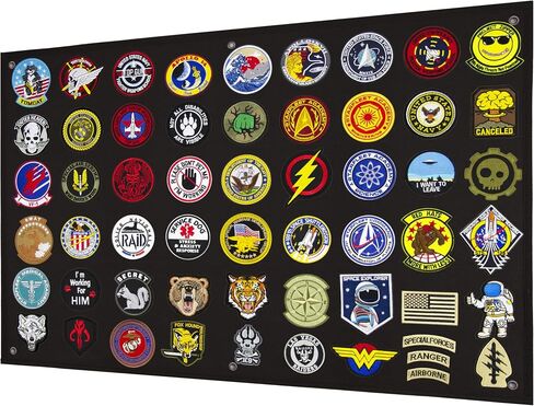 Tactical Patch Display Panel Holder Board for Military Army Combat Morale Uniform Hook and Loop Emblems, 43 Inches x 27.5 Inches (Large), with 1 Flag Patch Included in Kuwait