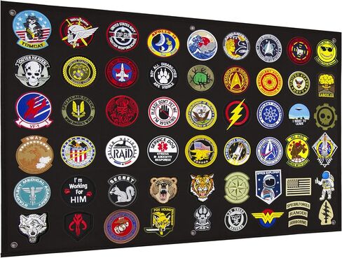 Tactical Patch Display Panel Holder Board for Military Army Combat Morale Uniform Hook and Loop Emblems, 43 Inches x 27.5 Inches (Large), with 1 Flag Patch Included in Kuwait