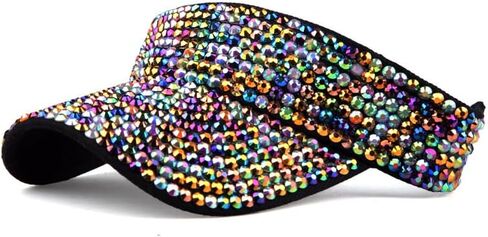 Hat Women's Summer Rhinestone Set with Empty top hat Point Drill Visor Fashion Sun Protection Cap Without top in Saudi Arabia