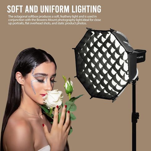 AMBITFUL 19.6"/50cm Mini Softbox Bowens Mount, Octagonal Softbox, Quick Release Soft Box with Diffusers/Honeycomb Grid/Bag,Small Softbox Compatible with Godox Aputure Video Studio Light in Saudi Arabia