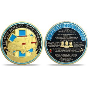 EMS/EMT Challenge Coin Medical Services Paramedic's Prayer Thank You for Your Service Coin Apperciation Gifts for Doctors Dispatcher