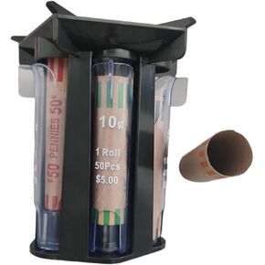 5 in 1 Change Sorter,Coin Counter Coin Sorter Tube,Coin Dispenser Coin Wrappers Coin Organizer for Bars Bank Tellers Retailer