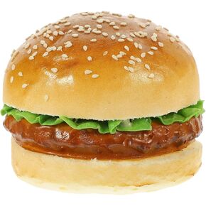 SEWACC Artificial Hamburger Fake Food Bread Model PU Realistic Burger Figurine Faux Sandwich Photography Prop for Home Kitchen Party Decoration