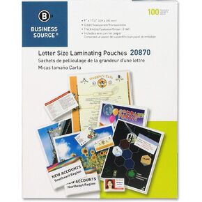 Business Source 3 ml Letter Size Laminating Pouches (20870) (3)