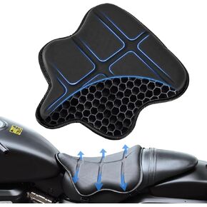 Bompro Motorcycle Seat Cushion Newly Upgraded Gel 3D Honeycomb Shock-absorbing and Breathable Seat Cushion, Gel Motorcycle Seat Cushion for Long-distance Rides