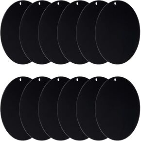 PATIKIL Acrylic Circle Blanks 3 Inch, 12 Pack Round Clear Disc Ornaments with Hole for DIY Keychain Project Crafting, Black