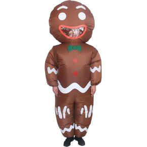 IRETG Inflatable Gingerbread Man Costume Blow-Up Costume for Christmas Cosplay