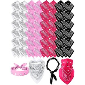 48 Pieces Paisley Bandana Novelty Unisex Headband Square Scarf Cowboy Bandanas for Parade Halloween Party Costume in Kuwait