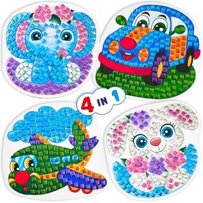 ALEXES Mosaic Sticker Art Kits for Kids - Sticky Number Mosaic - Sticker Mosaics for Kids - Stick Together Mosaic Sticker Poster - Sticky Mosaic for Kids Set 3