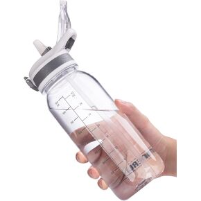VENNERLI Water Bottle BPA-Free 32oz Water Bottles with Straw Lid Leakproof Tritan Water Jugs Dishwasher Safe Drinking for Home Fitness Outdoor Hiking Workouts