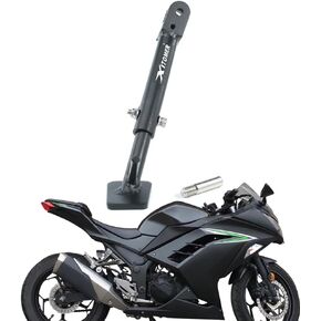 Xitomer 0-2.5'' Motorcycle Adjustable Kickstand Fit for Ninja 300 SE, Ninja 300 / ABS 2014 2015 2016, Ninja 250 / ABS Z250 / ABS 2013 2014 2015 2016 2017 Adjustable Side Stand Foot Side Support