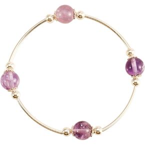 J&C DIY IMAGE 925 Sterling Silver Blessing Bracelets for Women,8mm Purple Crystal Charm Trendy Bracelets Jewelrys, Gift for Lover