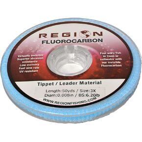 50YD Fluorocarbon Fly Fishing Tippet - Ultra Clear - Abrasion Resistant - 7X 6X 5X 4X 3X 2X 1X 0X