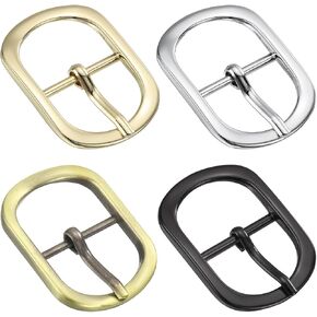 uxcell Metal Roller Buckle, Single Prong Belt Buckle Oval Center Bar Buckles - Good for Leather Craft Accessories
