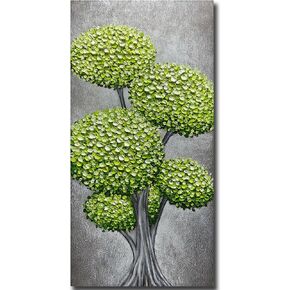 Yotree Wall Art, 24x48 Inch Paintings Oil Hand Painting Blue HydrangeaTree Painting 3D Hand-Painted On Canvas Abstract Artwork Art Wood Inside Framed Hanging Wall Decoration Abstract Painting