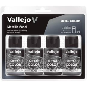 Acrylicos Vallejo VJP77601 32 ml Model Color-Metal Metallic Panel - Pack of 4